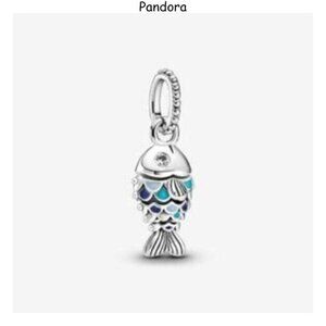 Pandora Blue Scaled Fish Dangle Charm